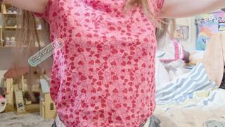 A lovely little pre date debate & wee with Tinylittlebabyg wearing an already wet pull up mini skirt with heart t