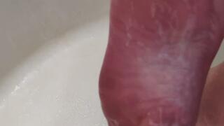 Mia's Relaxing Shower Moment - Left Foot Focus