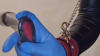 Made to cum with Magic Wand in Chastity