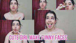 Cute girl make funny faces