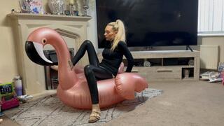 Popping flamingo with cigarette