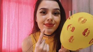 I KISSED SEVERAL BALLOONS WITH RED LIPSTICK