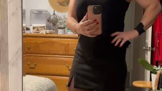 Black Mini Nylons High Heels Dangling Leg Crossing