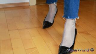 Heels and grey stockings