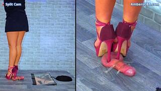 Trampling His Cock & Balls Under My Purple Platform Heels - Split Cam - A139SPLIT