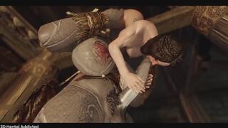 Futanari Giant Stretches Serana’s Ass