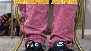 Shoe and sock play removal ASMR