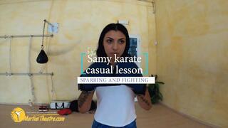 Samy casual karate lesson sparring and fighting