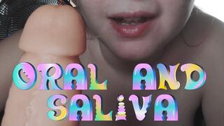 Oral with dildo with lots of saliva