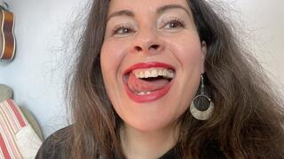 self-punishment with sharp teeth