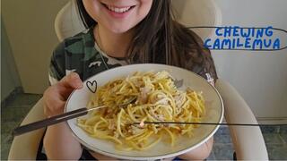 eating and burping, my belly swells after eating a lot (mouth play) chewing