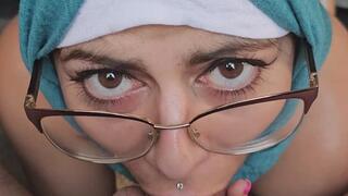 POV Sloppy Deepthroat While Eating Balls Mia Niqab