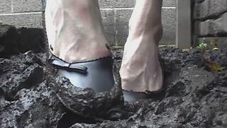 Muddy Black Doll Shoes