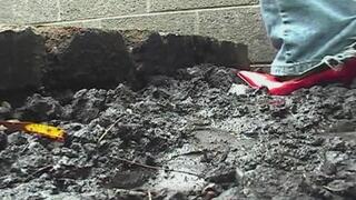 Muddy Red High Heels