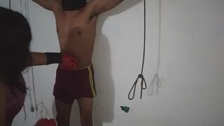 My first and best fight with my red boxing gloves