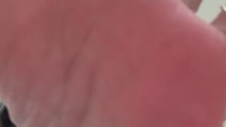 Got home from work and taunted my tiny son with my giantess feet