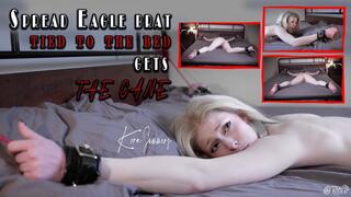 Spread Eagle Brat Tied to the Bed Gets the Cane, Soles of Her Feet and Ass Punished and Begs Daddy for Mercy