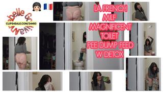 FRENCH MILF SITS ON THE TOILET AS SHE PEES PLUS TAKES LA DUMPS and FEEDS YOU