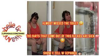 ALMOST HAD A MISHAP GETTING ON THE TOILET THEN FARTED PEED THEN HAD SHOW N TELL