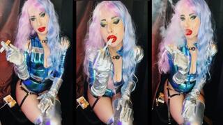 Chain Smoking Alien Girl made a stop on Earth for new cigs