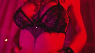 Tender strip dance in a red light