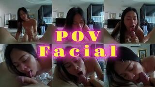 POV blowjob, fuck and Facial by Trans Chikay