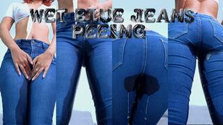 Wet blue jeans peeing - Agatha