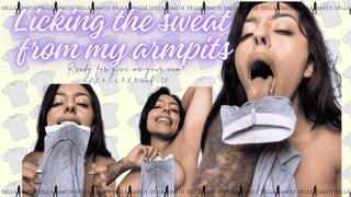 Licking the sweat from my armpits