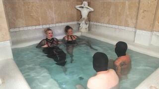 Pegged In The Hot Tub