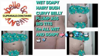DRIPPING WET SHOWER ON Jet Black HAIRY Bush BIG TITS PLUMP ASS CURVY BELLY