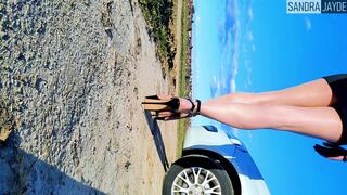 Sandra Jayde 23-02-25 The village slut puts on a show in the parking lot exhibition session with a view of my village