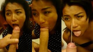 Mom blackmailed into sucking a big white cock