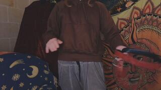 Self belting session- clothed and bare