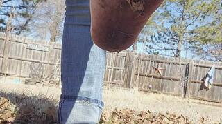 Dirty Soles in the Mud and Leaves