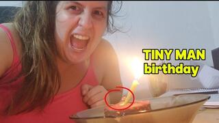 Giantess Celebrates a Tiny Man’s Birthday… Then Eats Him!