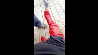 Bat Girl Is Taking a Smoke Break in Her Long gold satin gloves and she shows off her smoking skills! wmv