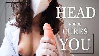 HEAD NURSE strokes your COCK to help you CUM