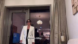 You can never walk around without a leash You really like the taste of my feet, which you will never get enough of