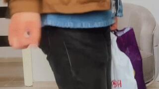 Strap-on Sissy Boy Red lipstick suits very well