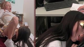 Fembot lab Assistant blows prof & eats cheerleader pussy (4K uprezz)