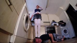 White Wool Tights & High Heels FLOOR CAM