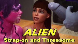 ALIEN Strap-on and Threesome