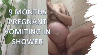 9 Months Pregnant Vomiting in Shower