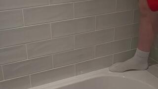 Bathtub Bondage: Tied Up And Pissed On