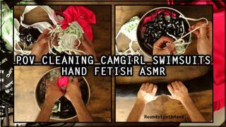 POV Cleaning Camgirl Swimsuits Hand Fetish ASMR