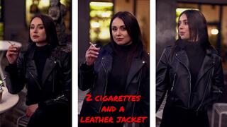 Two cigarettes in a leather jacket