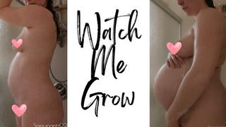 Watch Me Grow - A pregnancy compilation scene featuring Belly Fetish, Pregnant Belly, Belly Expansion and Shower ft MILF Sassypantz