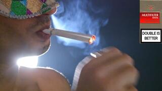 Smoking 2 Multifilter Red 100s at the same time