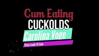 Carolina Vogue's Cuckold Gets to Clean up Three Loads of Cum