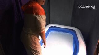 white windbreaker goes wet